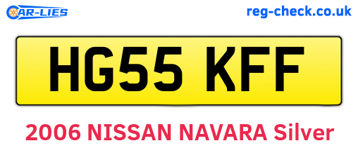 HG55KFF are the vehicle registration plates.