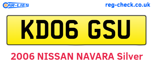 KD06GSU are the vehicle registration plates.
