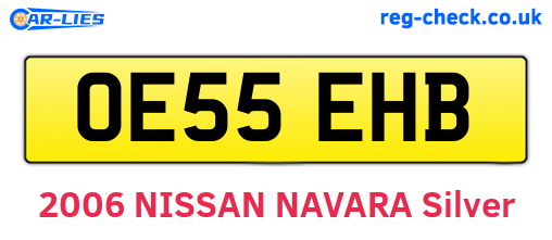 OE55EHB are the vehicle registration plates.