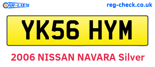 YK56HYM are the vehicle registration plates.