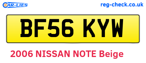 BF56KYW are the vehicle registration plates.