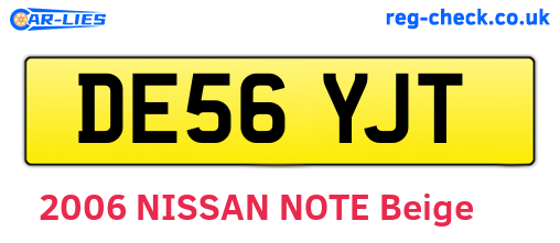 DE56YJT are the vehicle registration plates.