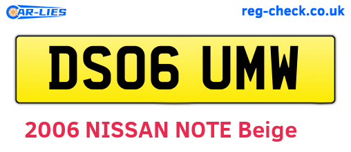 DS06UMW are the vehicle registration plates.
