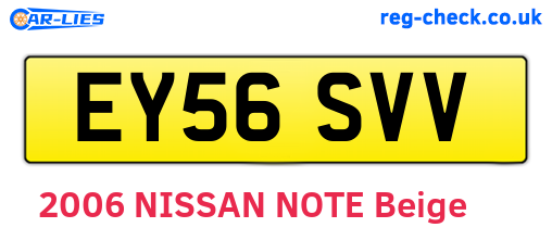 EY56SVV are the vehicle registration plates.