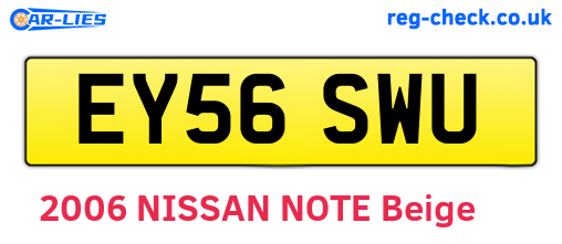EY56SWU are the vehicle registration plates.