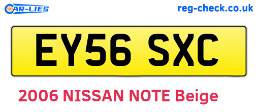 EY56SXC are the vehicle registration plates.