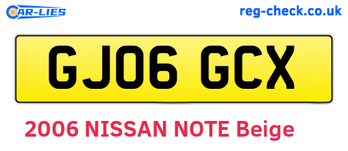 GJ06GCX are the vehicle registration plates.