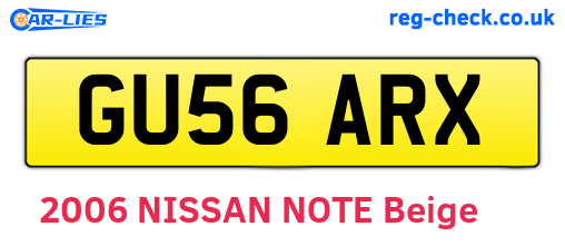 GU56ARX are the vehicle registration plates.
