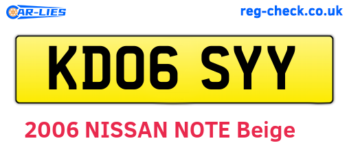 KD06SYY are the vehicle registration plates.