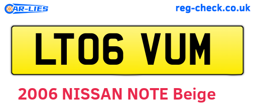 LT06VUM are the vehicle registration plates.