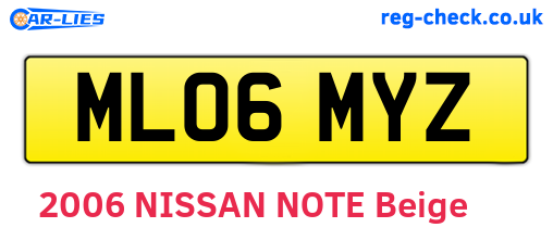 ML06MYZ are the vehicle registration plates.