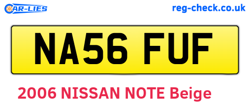 NA56FUF are the vehicle registration plates.