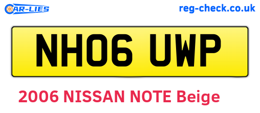 NH06UWP are the vehicle registration plates.