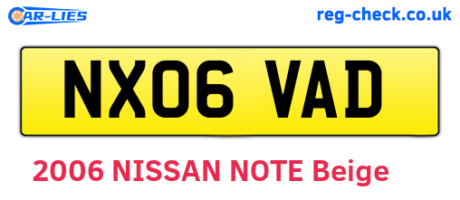 NX06VAD are the vehicle registration plates.