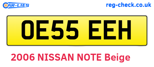 OE55EEH are the vehicle registration plates.