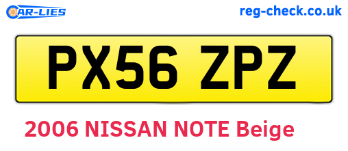 PX56ZPZ are the vehicle registration plates.