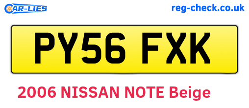 PY56FXK are the vehicle registration plates.