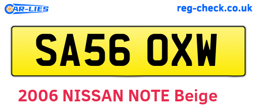 SA56OXW are the vehicle registration plates.