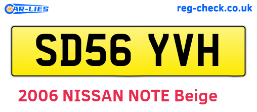 SD56YVH are the vehicle registration plates.