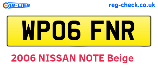 WP06FNR are the vehicle registration plates.
