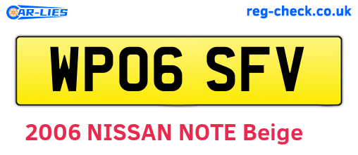 WP06SFV are the vehicle registration plates.