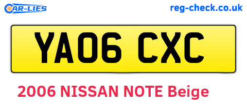 YA06CXC are the vehicle registration plates.