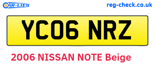 YC06NRZ are the vehicle registration plates.