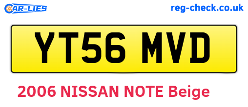 YT56MVD are the vehicle registration plates.