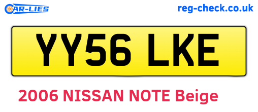 YY56LKE are the vehicle registration plates.