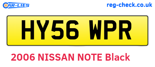 HY56WPR are the vehicle registration plates.