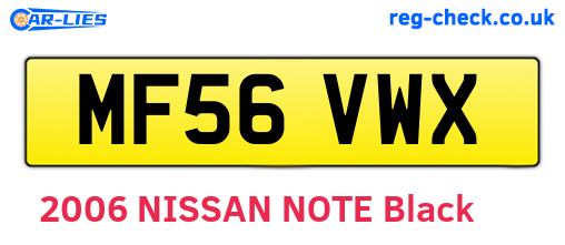 MF56VWX are the vehicle registration plates.