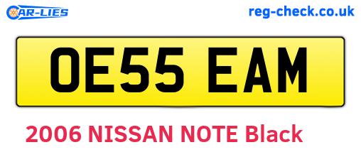 OE55EAM are the vehicle registration plates.