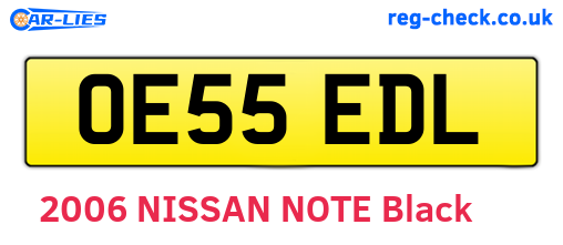 OE55EDL are the vehicle registration plates.