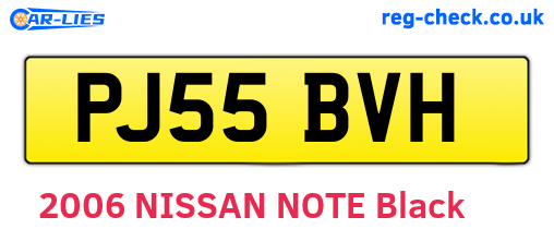 PJ55BVH are the vehicle registration plates.