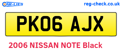 PK06AJX are the vehicle registration plates.