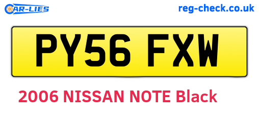 PY56FXW are the vehicle registration plates.