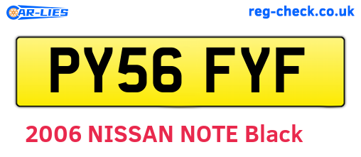 PY56FYF are the vehicle registration plates.