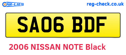 SA06BDF are the vehicle registration plates.