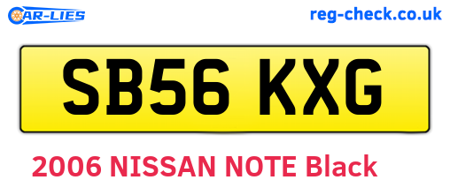 SB56KXG are the vehicle registration plates.