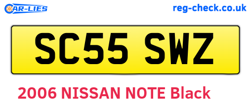 SC55SWZ are the vehicle registration plates.