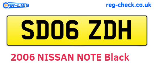 SD06ZDH are the vehicle registration plates.