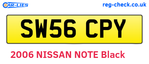 SW56CPY are the vehicle registration plates.