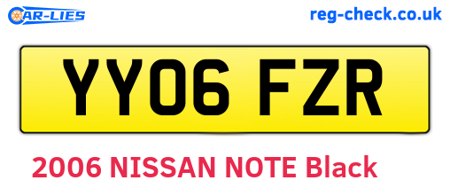 YY06FZR are the vehicle registration plates.