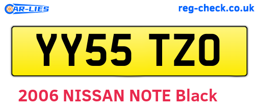 YY55TZO are the vehicle registration plates.