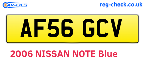 AF56GCV are the vehicle registration plates.