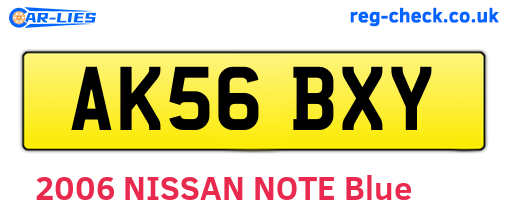 AK56BXY are the vehicle registration plates.