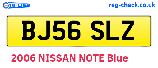 BJ56SLZ are the vehicle registration plates.