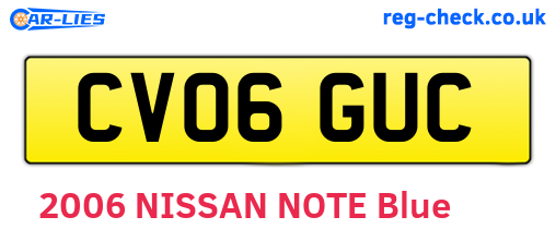 CV06GUC are the vehicle registration plates.
