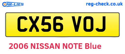 CX56VOJ are the vehicle registration plates.