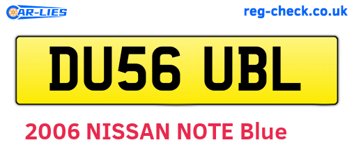 DU56UBL are the vehicle registration plates.